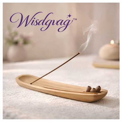Wisdgvag™ Wooden Incense Holder Tray – Zen Meditation Decor