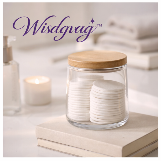 Wisdgvag™ Decorative Glass Storage Jar – Bamboo Lid Organizer