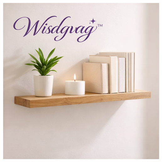 Wisdgvag™ Floating Wood Wall Shelf – Minimalist Display Storage Rack